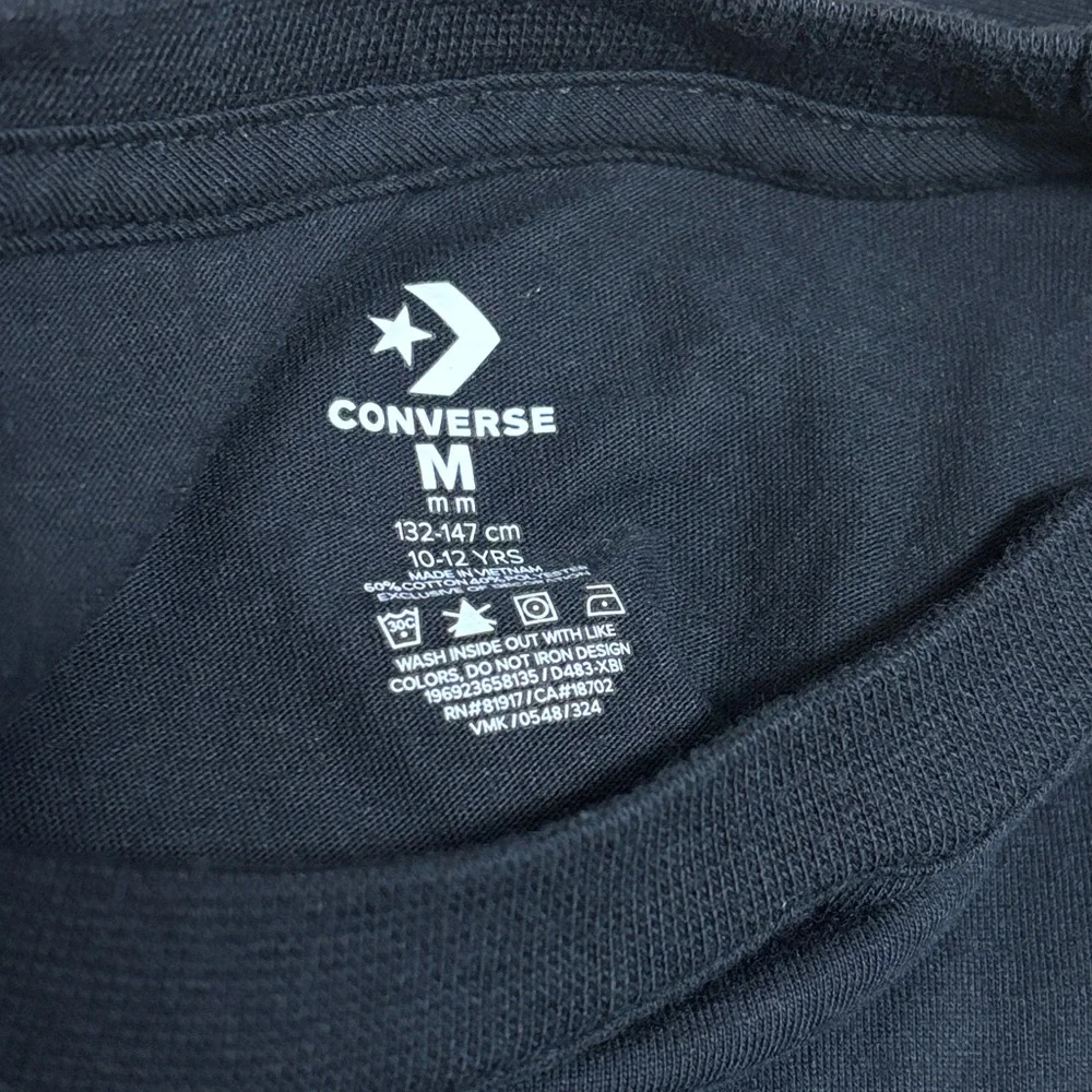 CONVERSE (M) Kids All Star Tee Classic Black Gold Unisex Cotton-Blend Soft - Picture 8 of 11